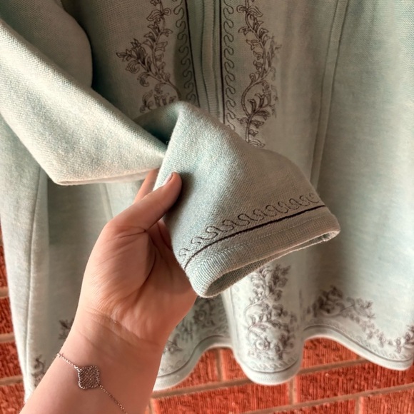 Pendleton Vintage Wool Blue Floral 1970’s Cardigan Size 2x - Picture 3 of 7